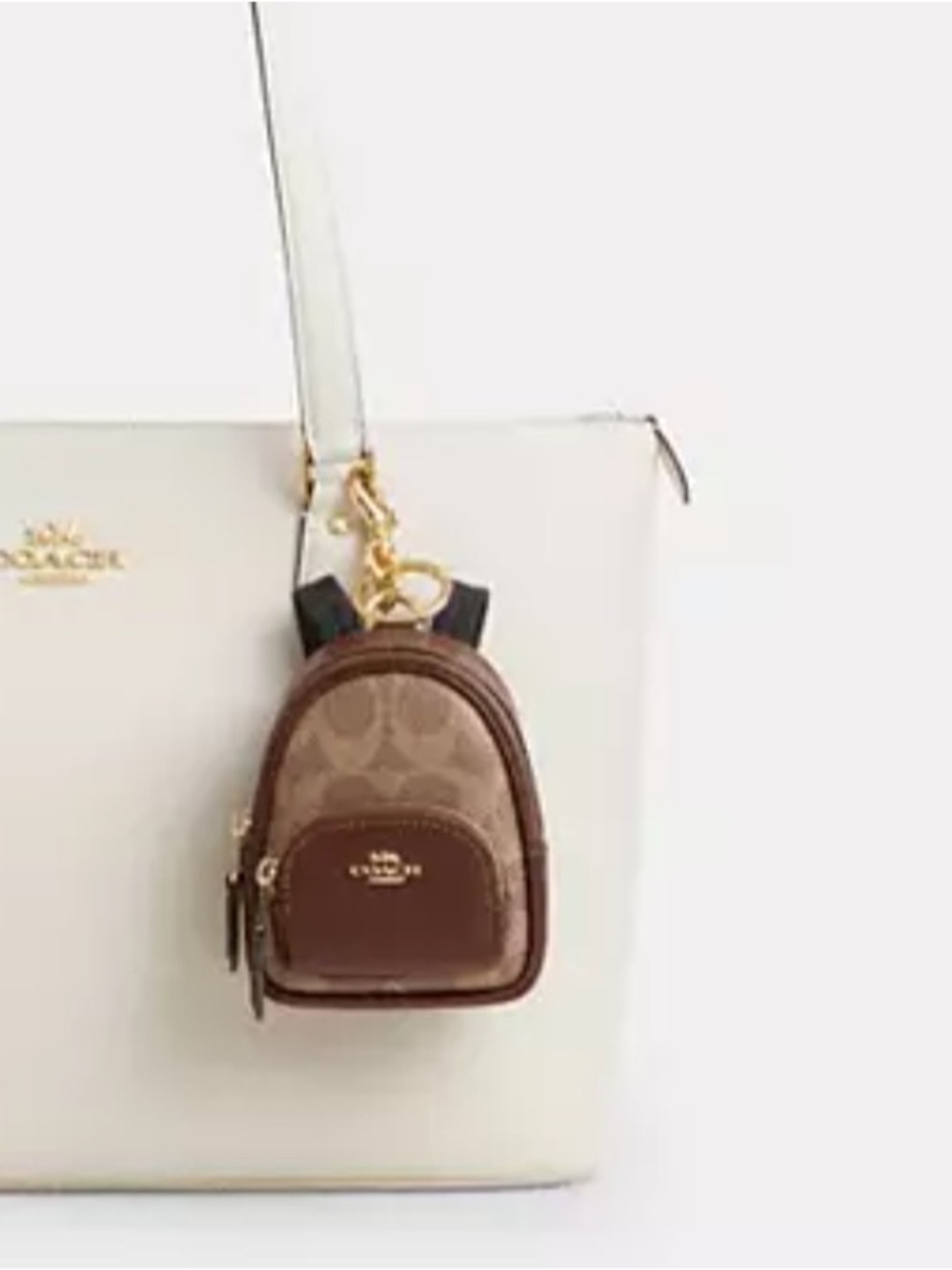Coach Mini Court Backpack Bag Charm in signature canvas CX066